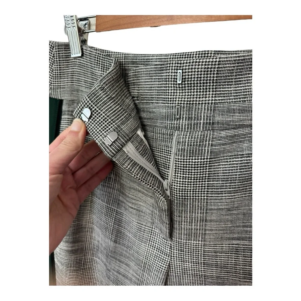 VERONICA BEARD | $395 Cormac Glen Plaid Cropped Trouser in Grey Motif, Size 6 - Picture 8 of 13